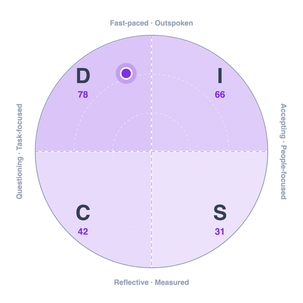 DISC Behavioural Style — sample report