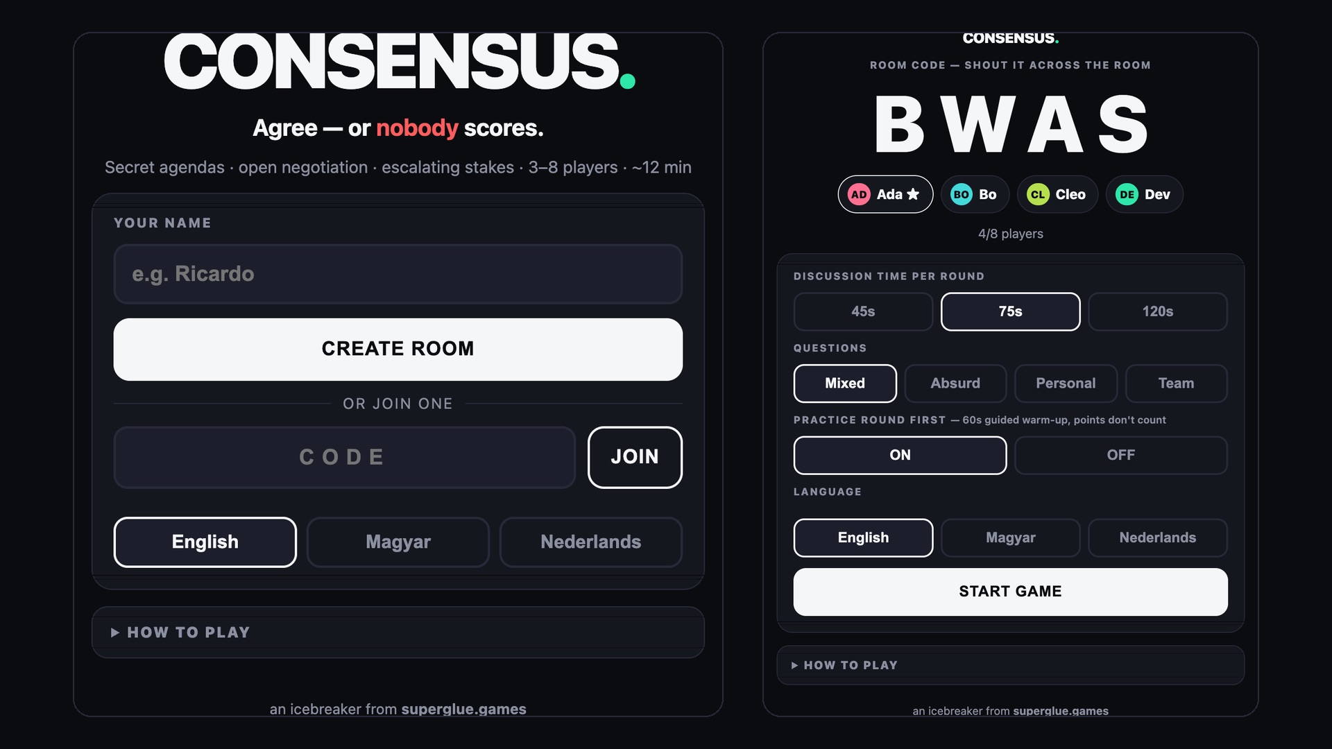 Consensus gameplay