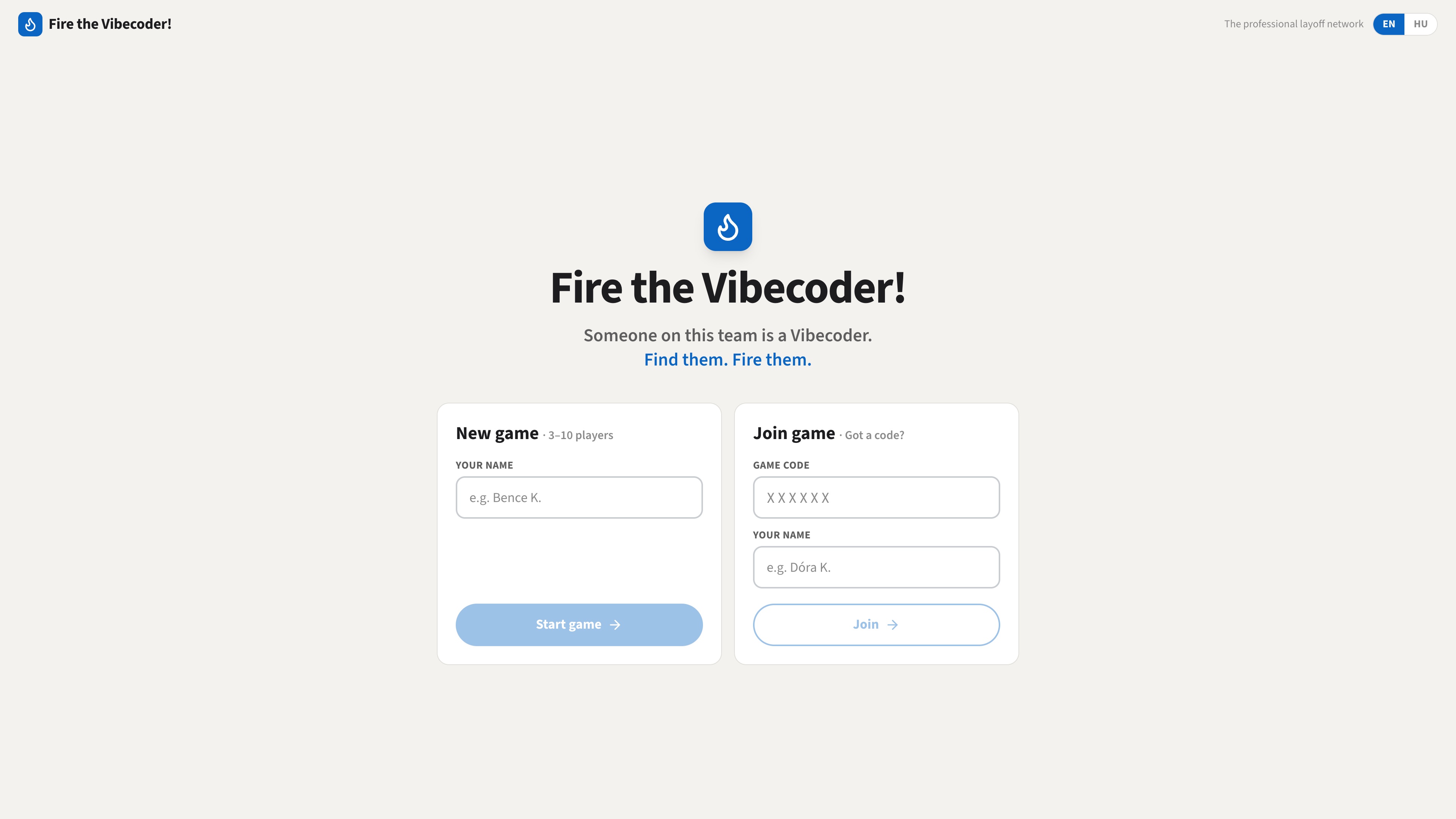 Fire the Vibecoder gameplay